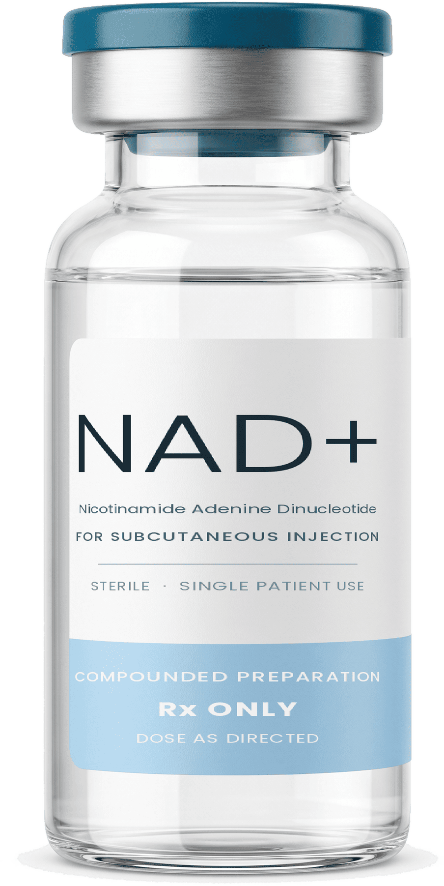 Vial of compounded NAD+ injection, prescription only
